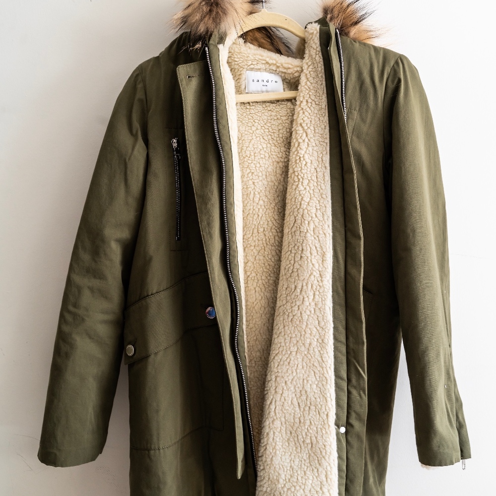 Sandro Fur-Lined Down Jacket